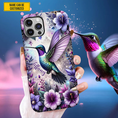 Personalized Hummingbird Floral Phone Case