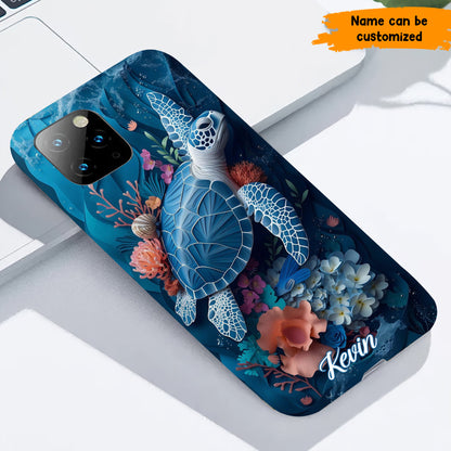 Sea Turtles Love - Personalized Sea Turtle Full Print Phone Case
