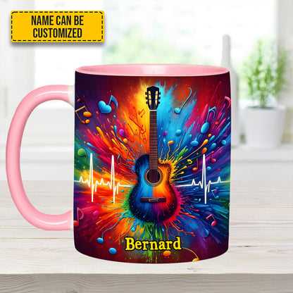 Guitar Colorful - Personalized Guitar Accent Mug