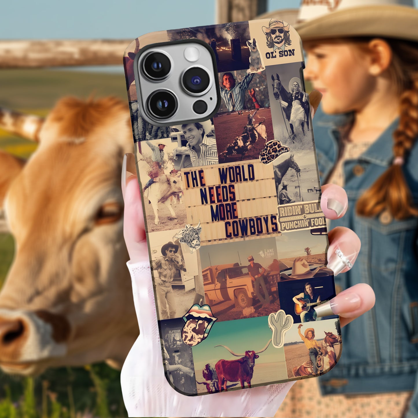 Rodeo Roots Collage – Vintage Cowboy Phone Case