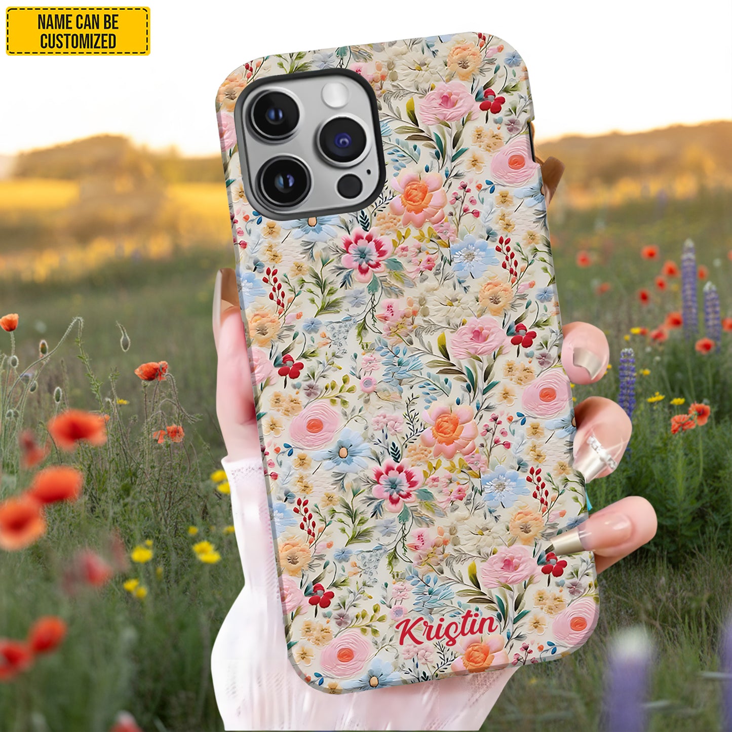 Personalized Pastel Floral Phone Case