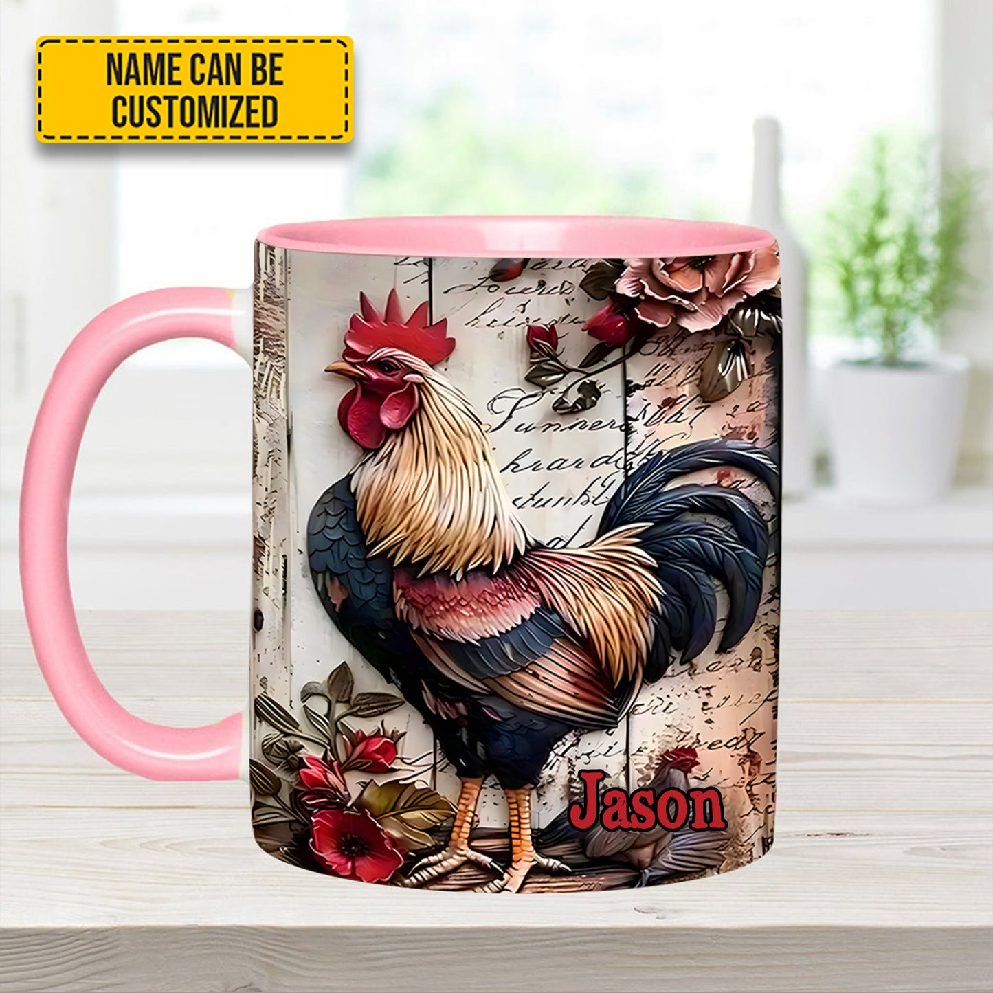 Rooster Farmhouse – Personalized Chicken Accent Mug