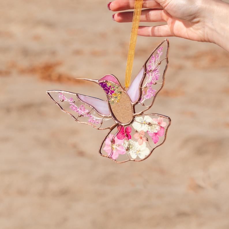 Hummingbird Stained Glass Suncatcher