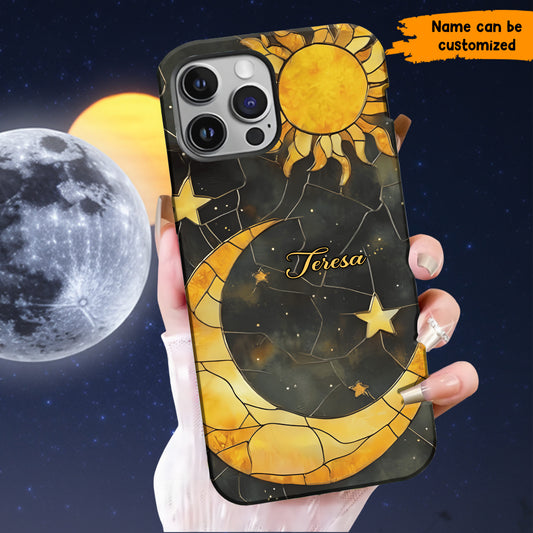 Lunar Radiance – Personalized Moon & Sun Phone Case