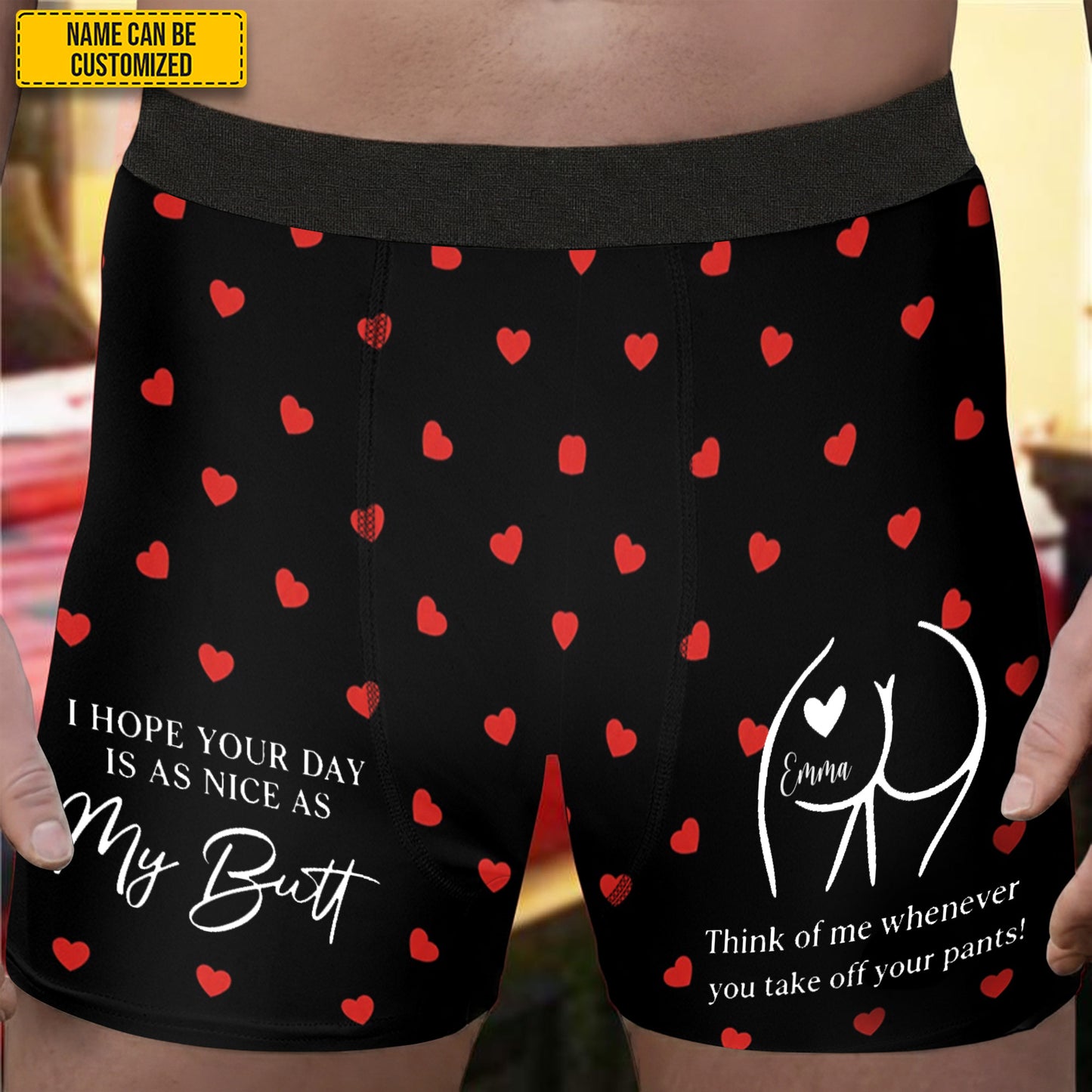 I Hope Your Day Is as Nice as My Butt – Personalized Couple Men’s Boxer Briefs