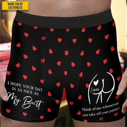 I Hope Your Day Is as Nice as My Butt – Personalized Couple Men’s Boxer Briefs