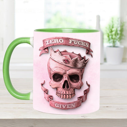 Funny Skull Woman Accent Mug, Perfect Gift Mug