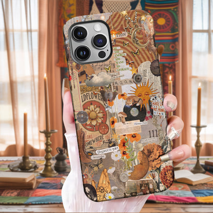 Boho Collage Phone Case – Flower Child Energy
