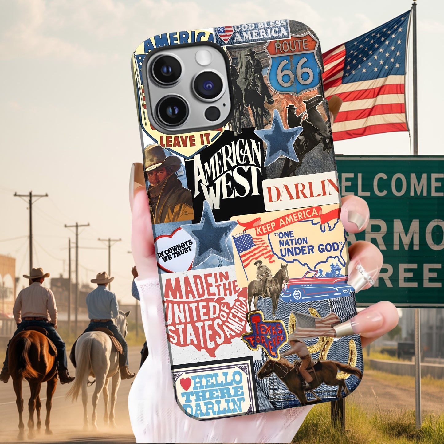 American West Collage – Cowboy Spirit Phone Case