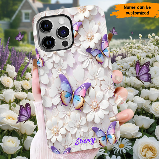 Personalized Beautiful Floral Butterfly Phone Case