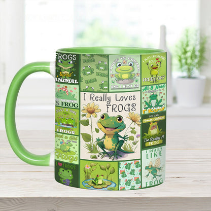 I Really Love Frogs - Cute Frog Accent Mug