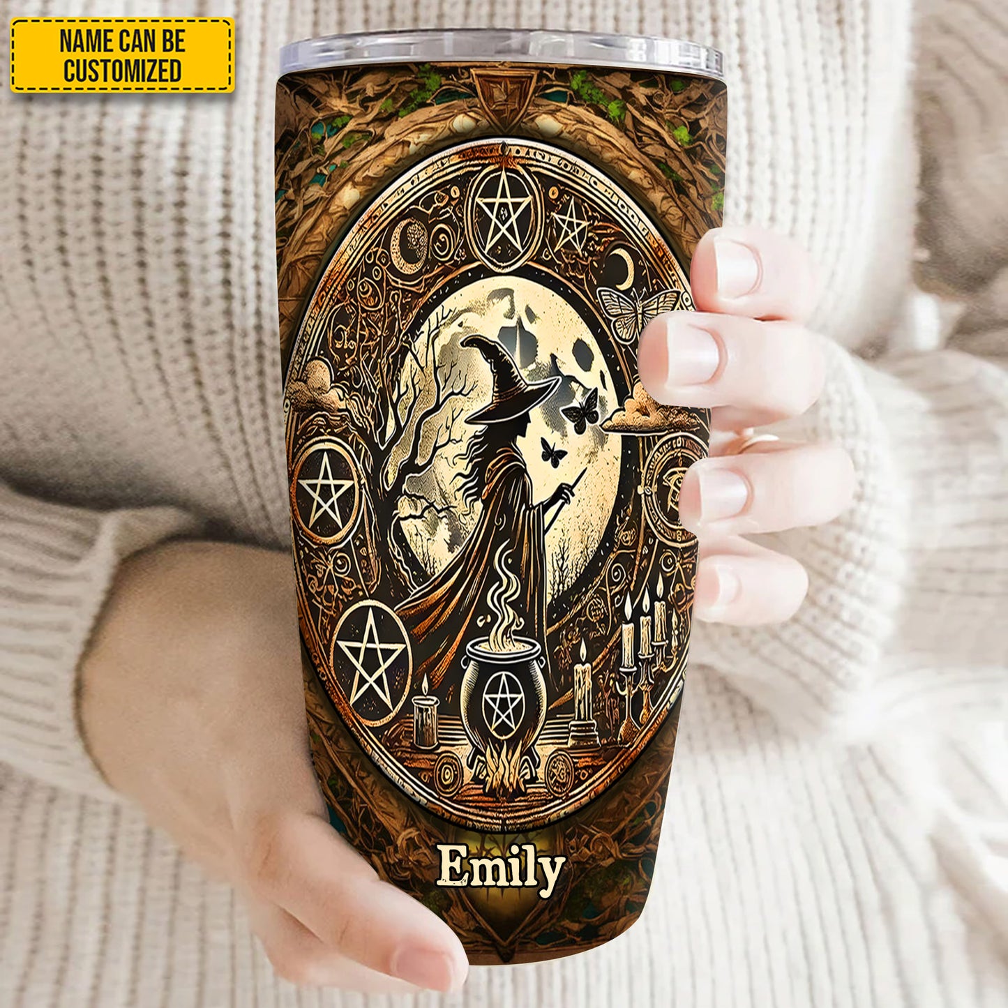 Mysterious Retro Witch - Personalized Witch Tumbler