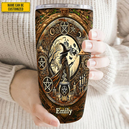 Mysterious Retro Witch - Personalized Witch Tumbler
