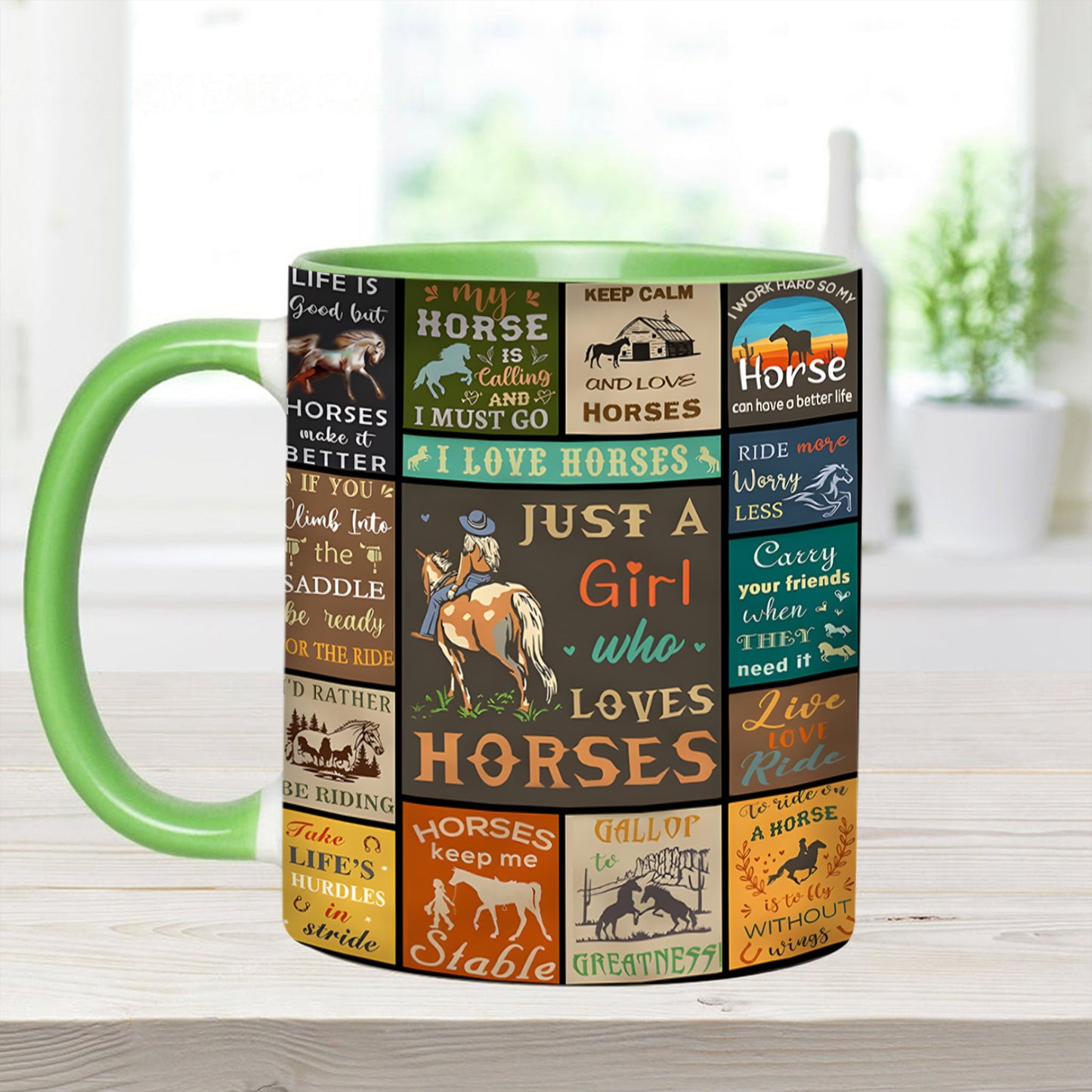 Just A Girl Who Loves Horses - Horse Accent Mug