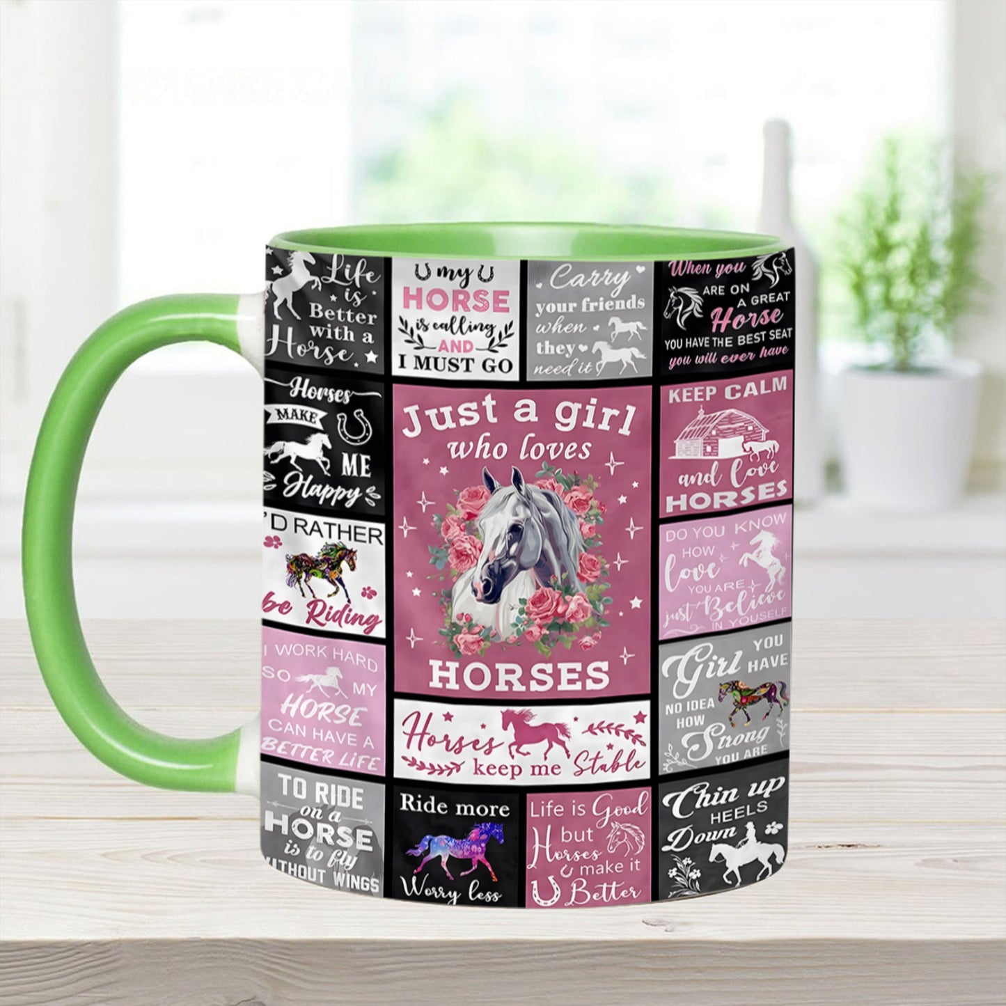Just A Girl Who Loves Horses - Horse Accent Mug