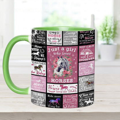 Just A Girl Who Loves Horses - Horse Accent Mug
