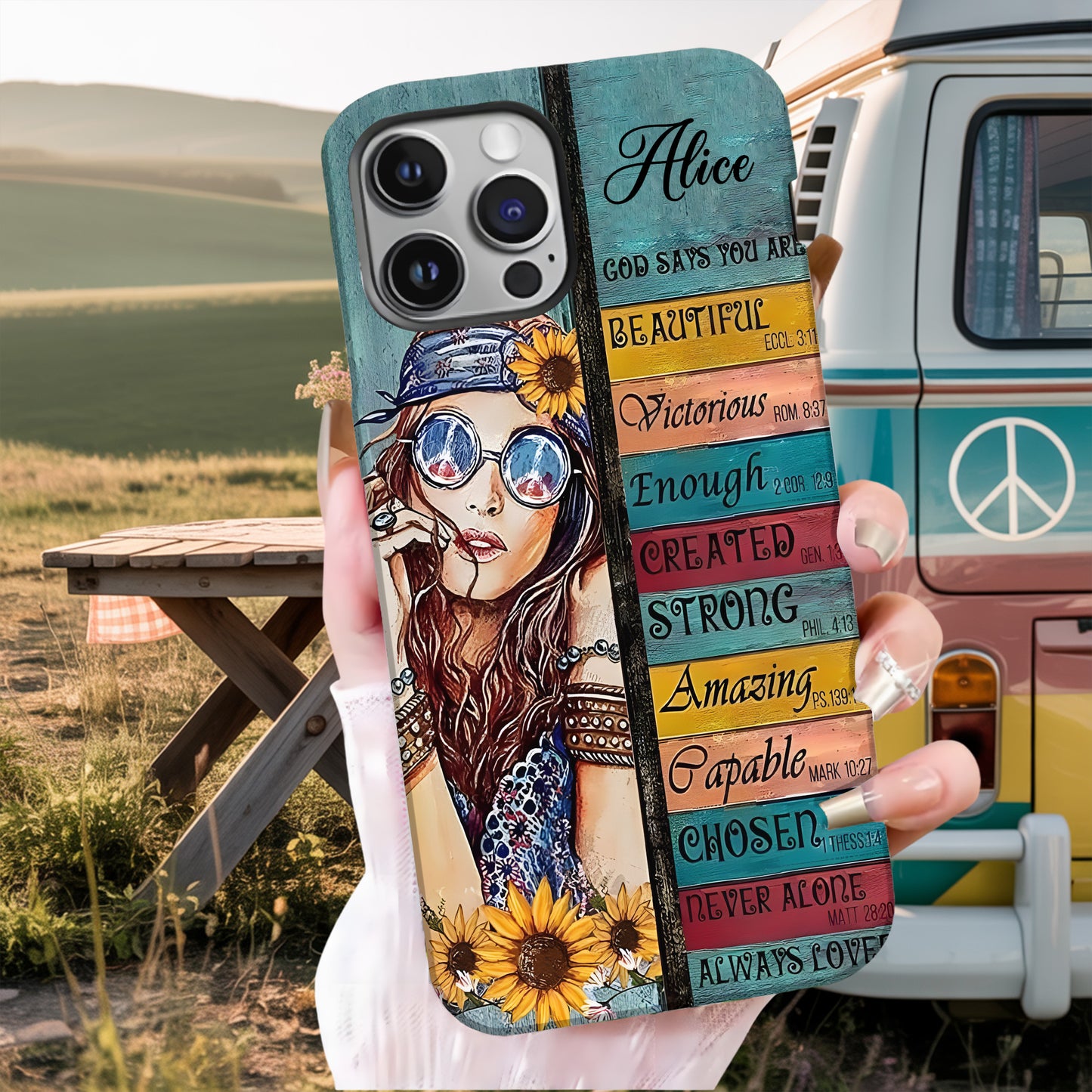 Personalized Hippie Girl Phone Case