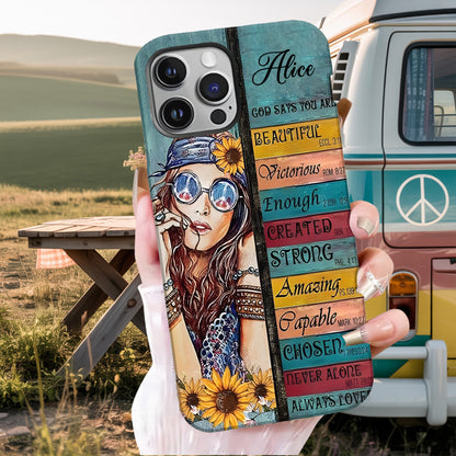 Personalized Hippie Girl Phone Case