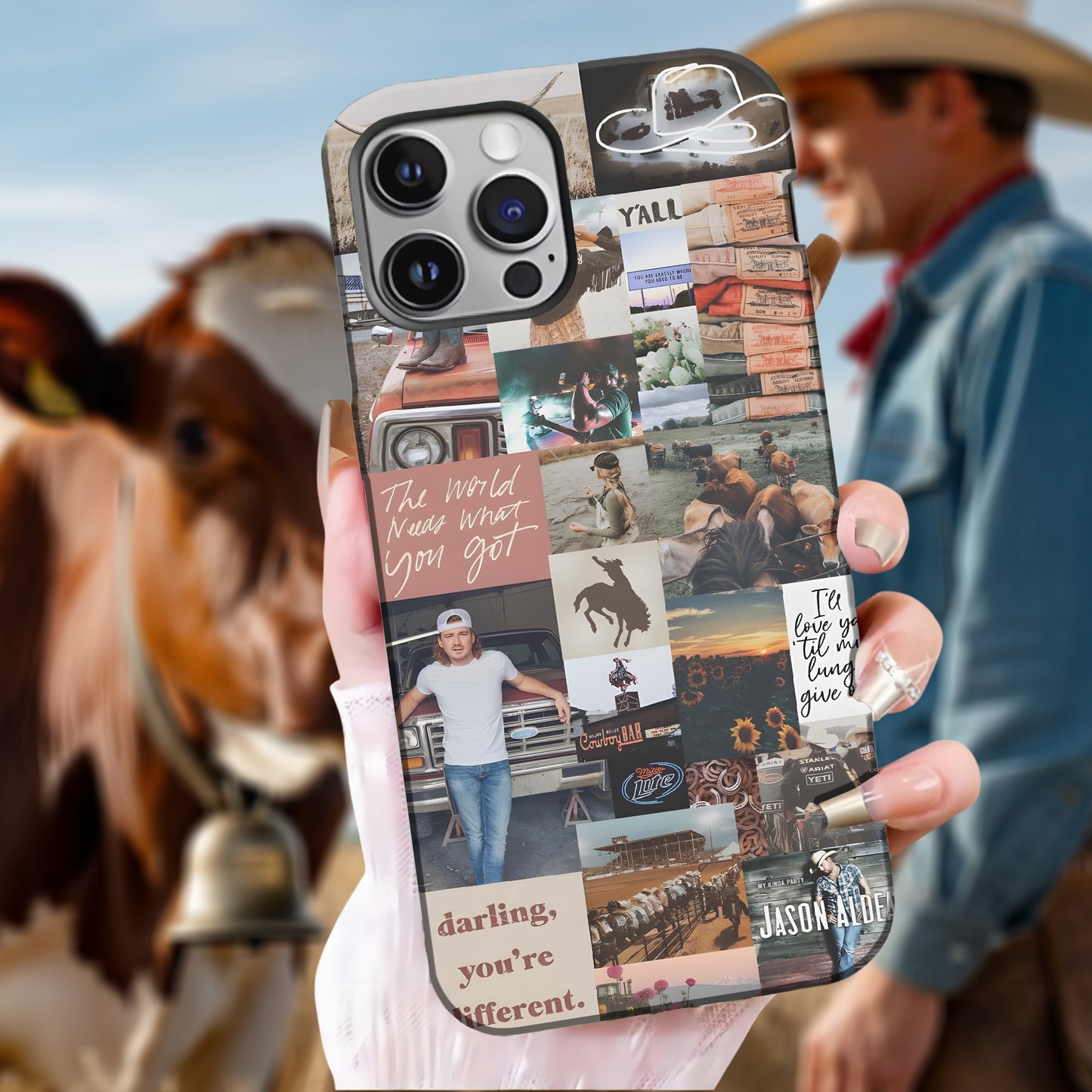 Country Soul Collage – Western Charm Phone Case
