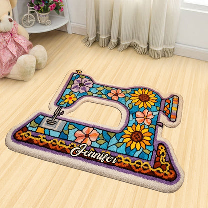 Sewing Machine - Personalized Sewing Shaped Doormat/ Rug