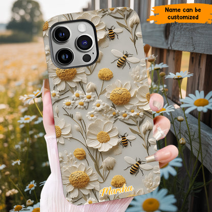 Bee Floral – Personalized Phone Case
