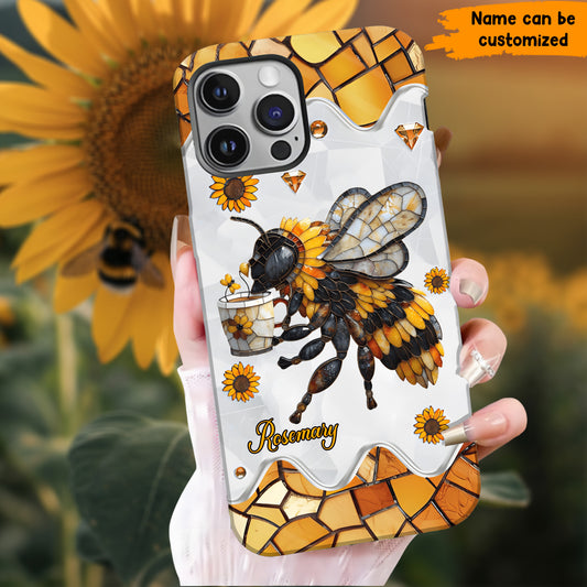 Personalized Stained Glass Bee Phone Case