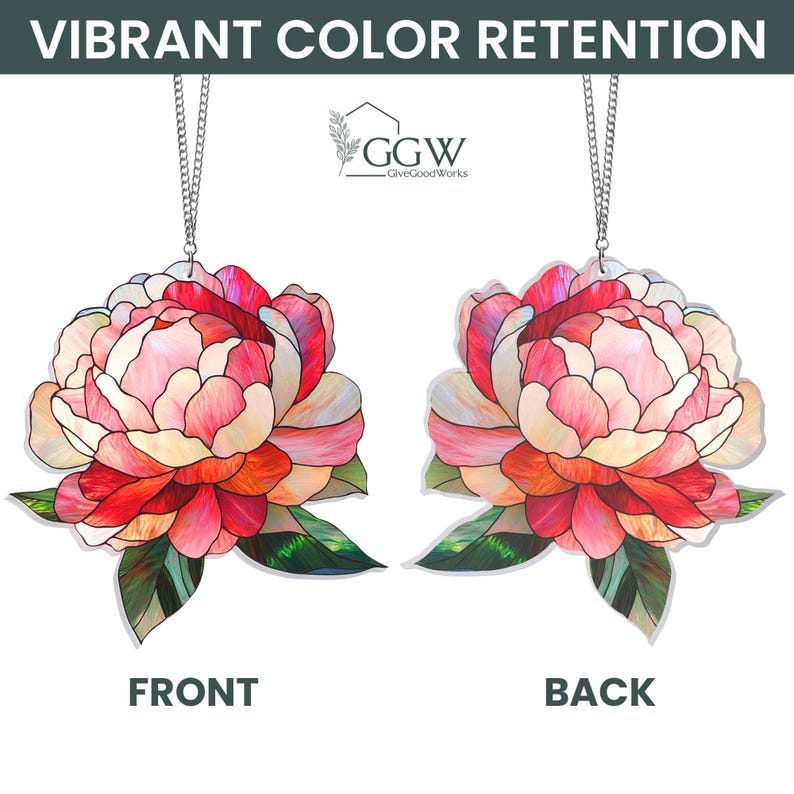 Peony Suncatcher ACRYLIC Hanging Sign
