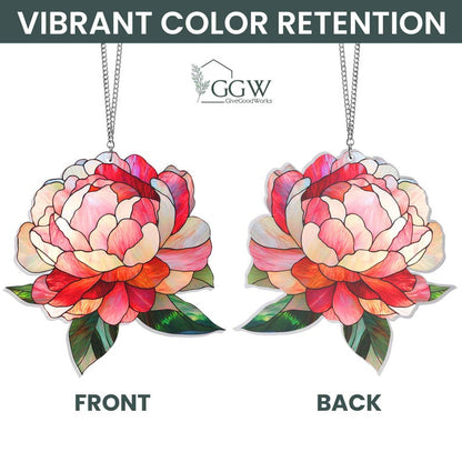 Peony Suncatcher ACRYLIC Hanging Sign