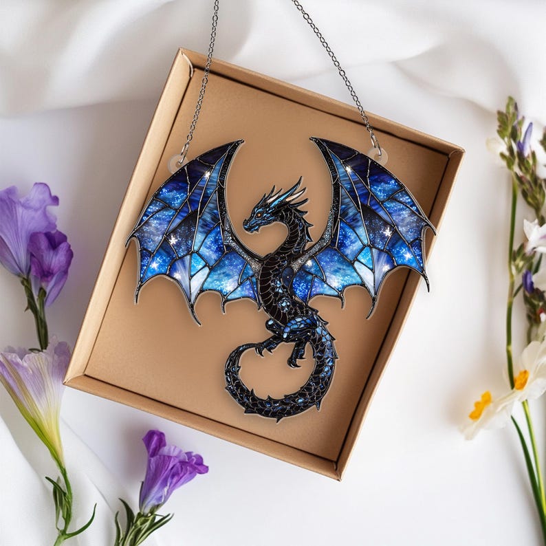 Blue Dragon Acrylic Window Hanging