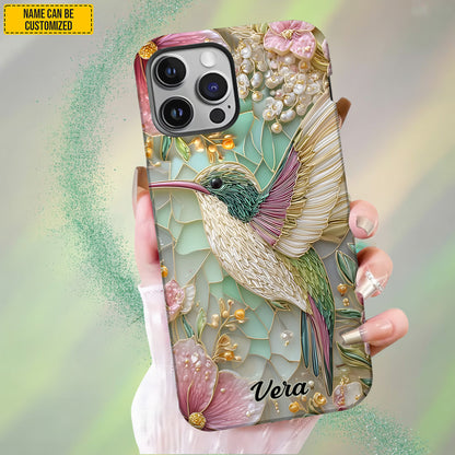 Personalized Hummingbird Floral Phone Case