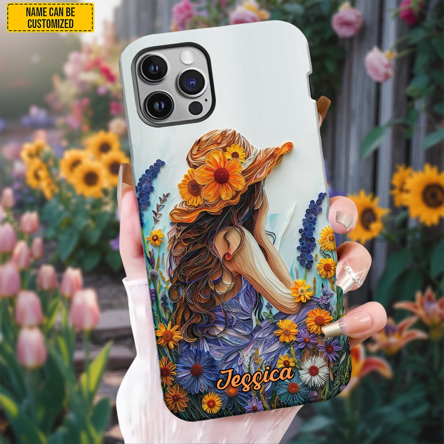 Personalized Hippie Flower Girl Phone Case