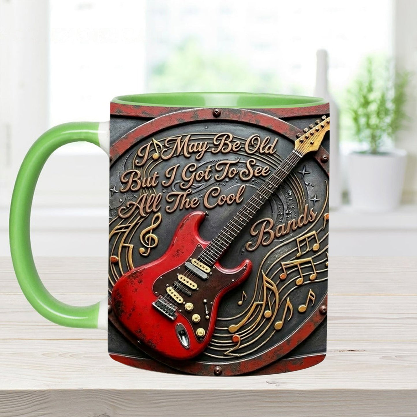 May Be Old But I Got To See All The Cool - Guitar Accent Mug