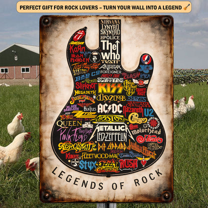 Legends Of Rock - Personalized Classic Rock Metal Sign