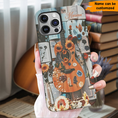 Guitar Floral - Personalized Guitar Phone Case