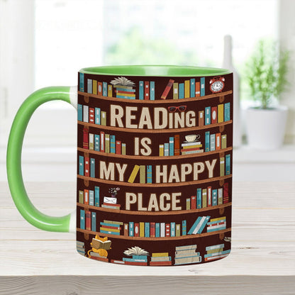 Reading Is My happy Place - Book Accent Mug