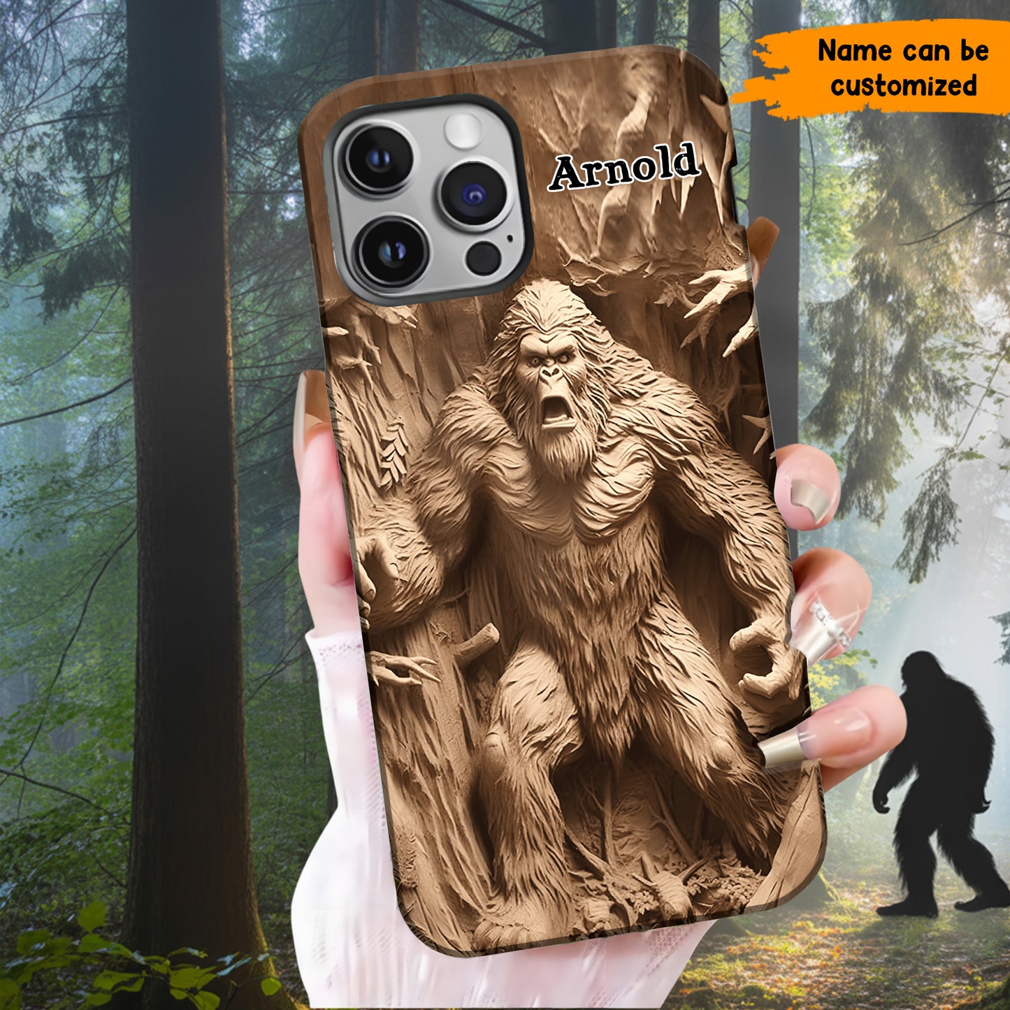 Bigfoot Legend in the Trees – Personalized Bigfoot Phone Case