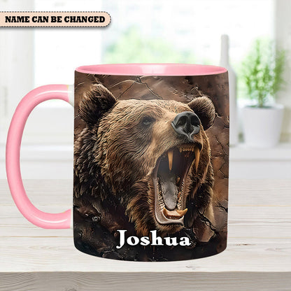 Personalized Grizzly Bear Accent Mug – The Perfect Rustic Gift for Men, Dads, and Nature Lovers.