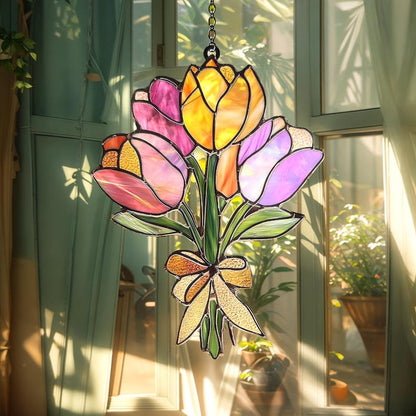 Tulip Flower Acrylic Acrylic Window Hanging