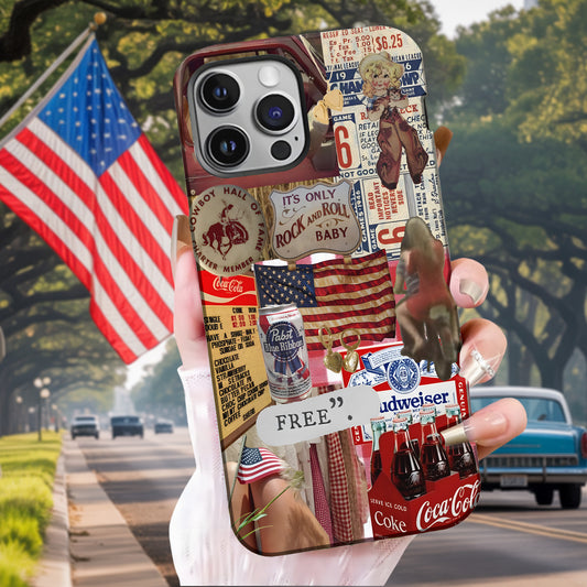 Born to Be Free – Vintage Americana Phone Case