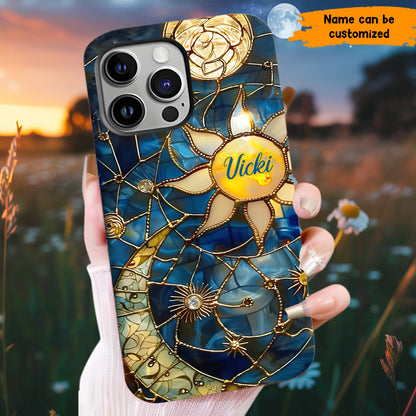 Personalized Celestial Dreams Phone Case – Stained Glass Style