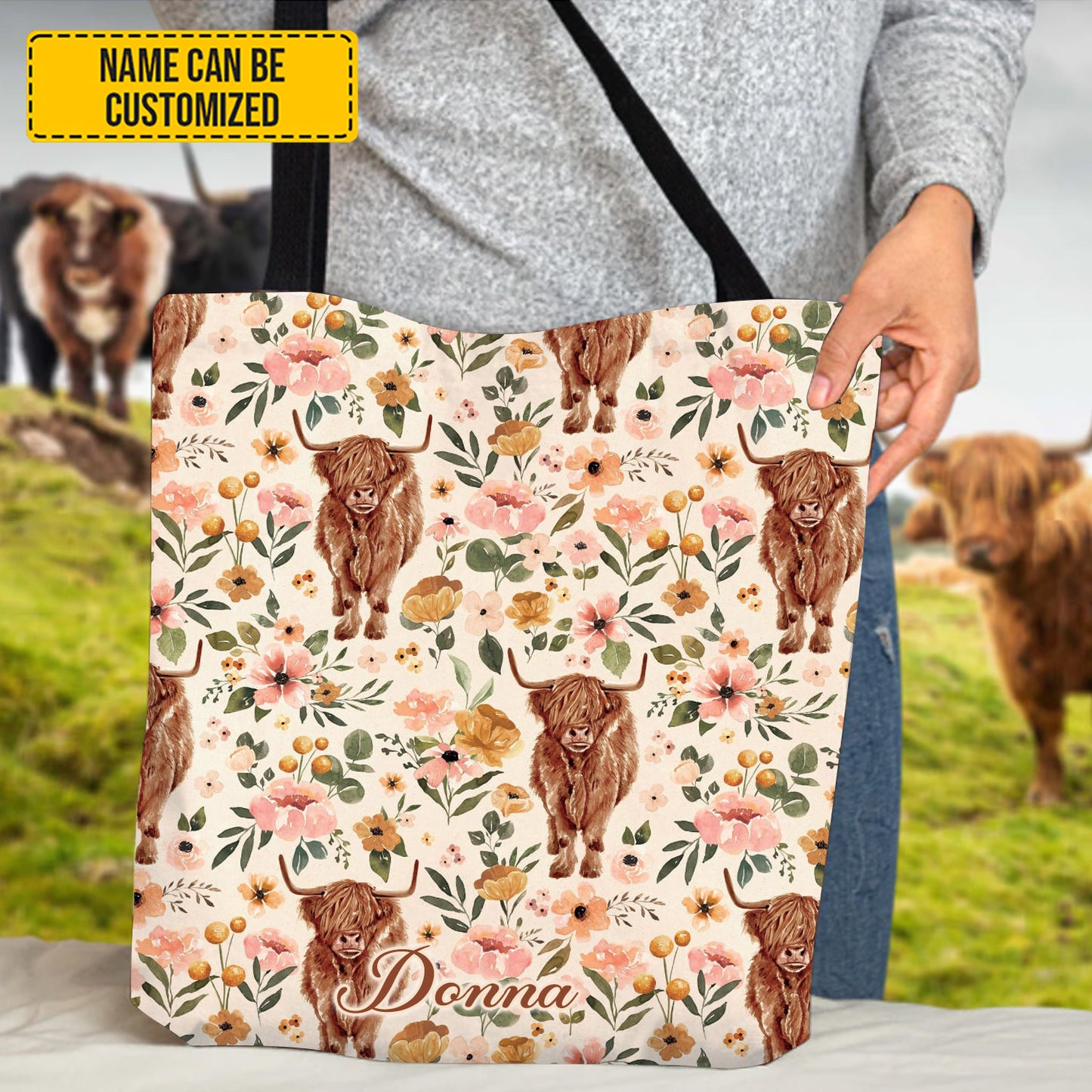 Cute Cow - Personalized Cow Tote Bag