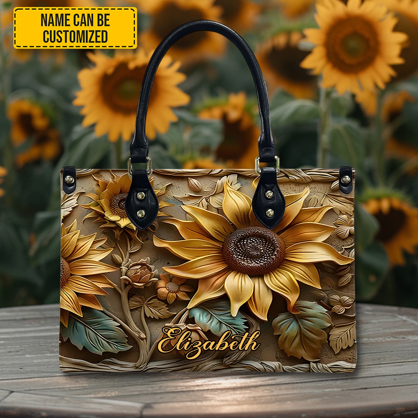 Sunflower Bag - Personalized Leather Handbag