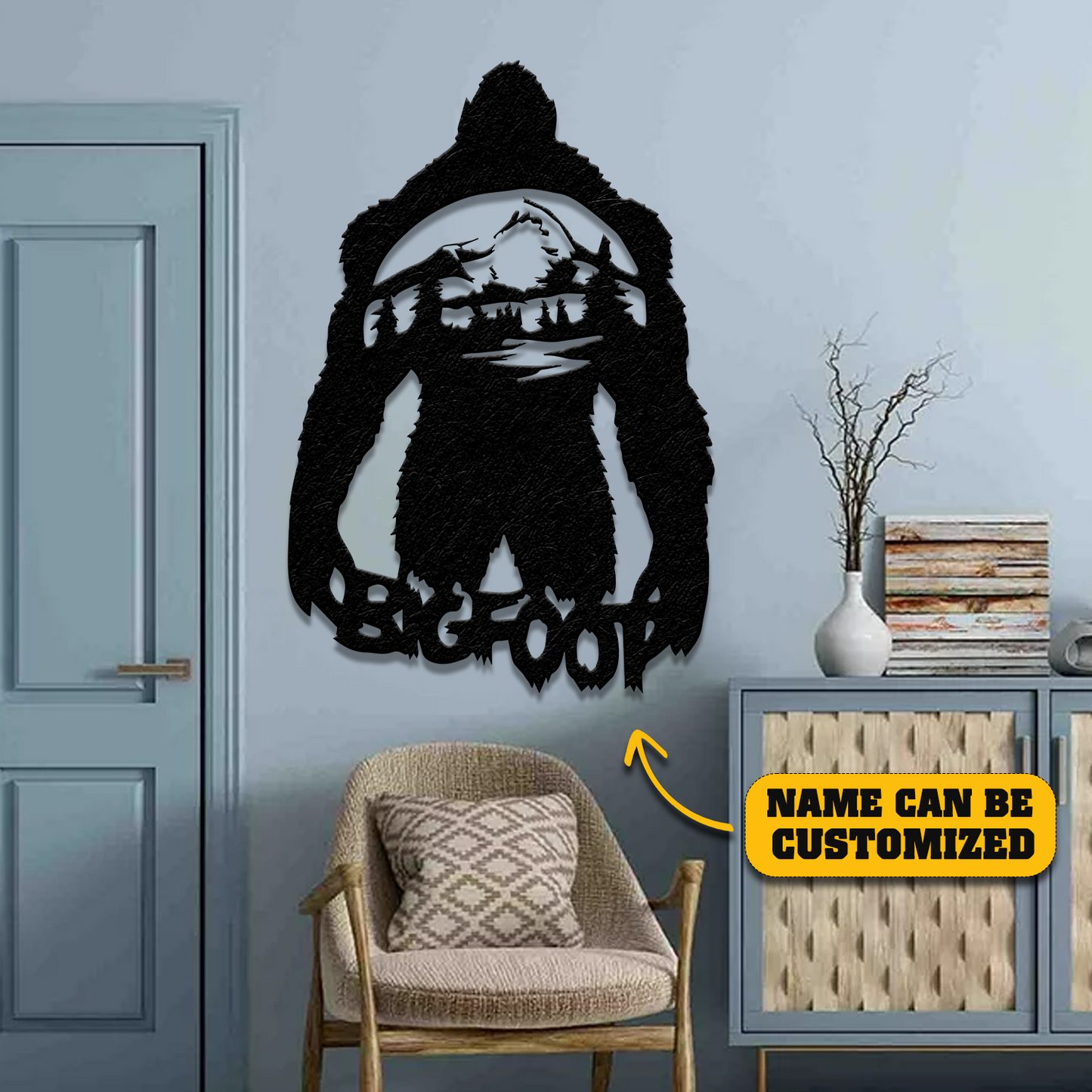 Personalized Bigfoot Metal Sign