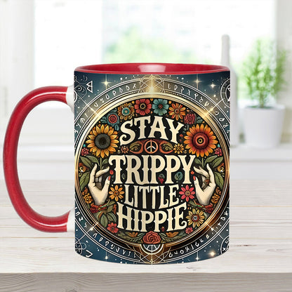 Stay Trippy Little Hippie - Personalized Accent Mug