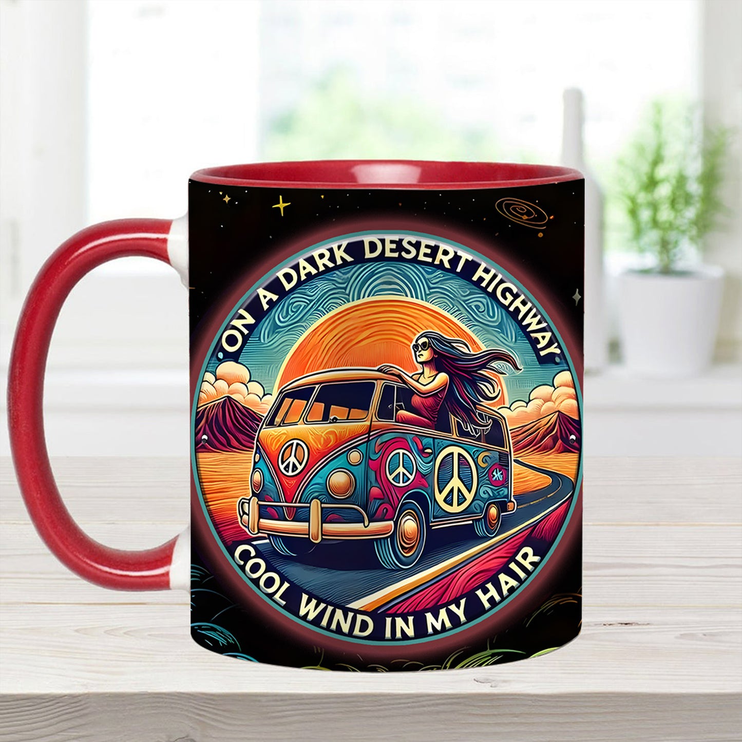 On a Dark Desert Highway - Personalized Accent Mug