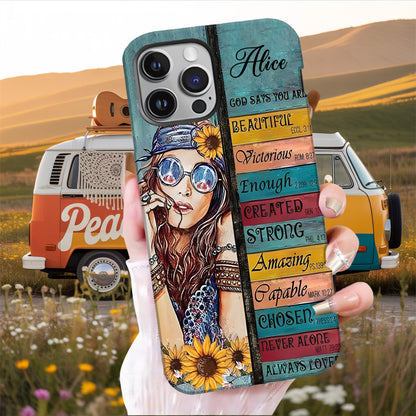 Personalized Hippie Girl Phone Case