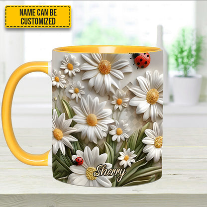 Daisy flower - Personalized Accent Mug