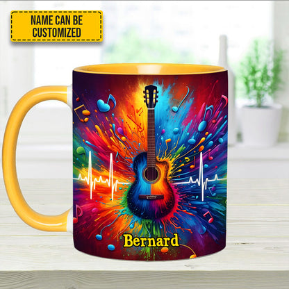 Guitar Colorful - Personalized Guitar Accent Mug
