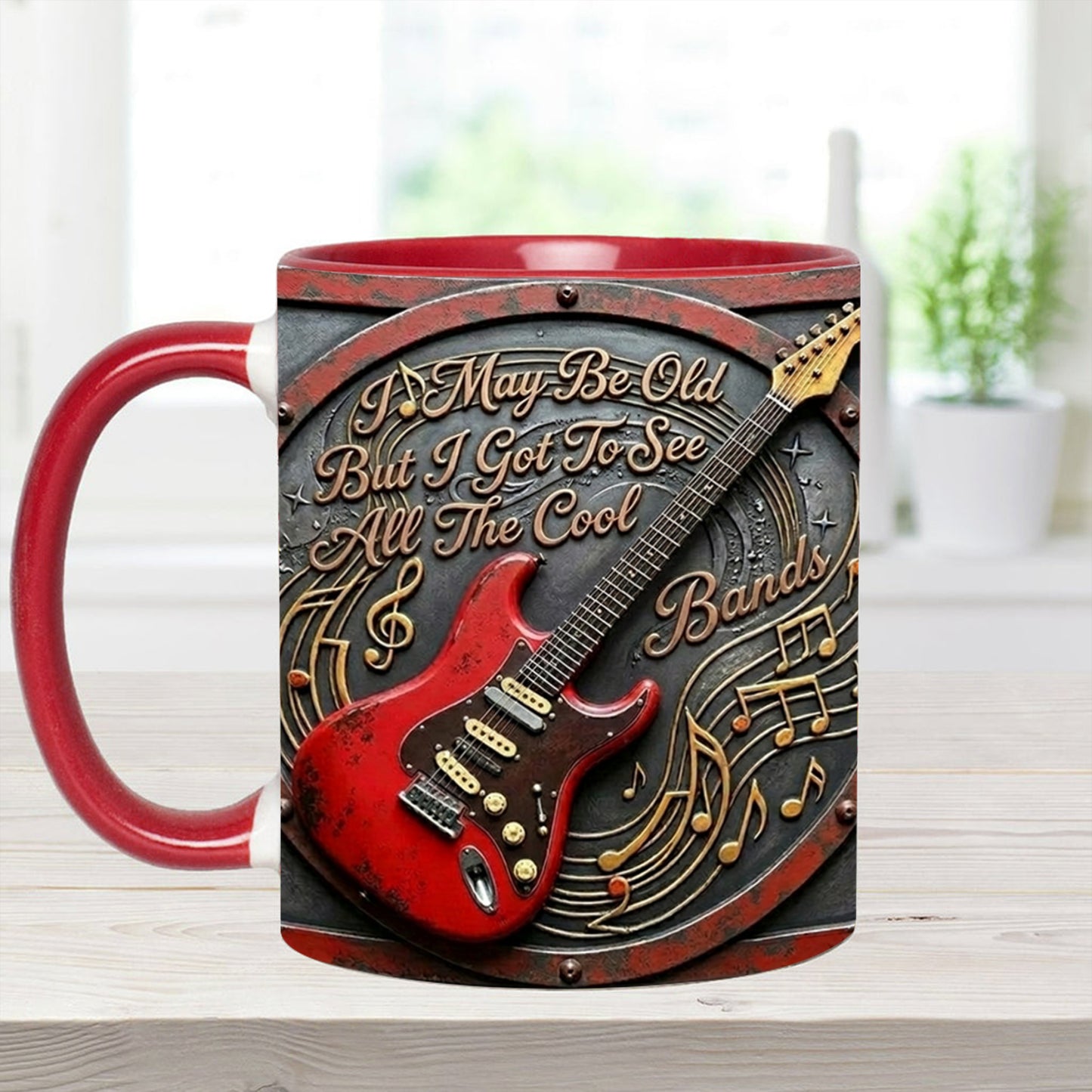 May Be Old But I Got To See All The Cool - Guitar Accent Mug