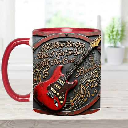 May Be Old But I Got To See All The Cool - Guitar Accent Mug